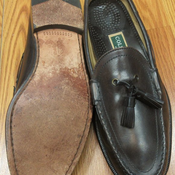COLE HAAN LEATHER TASSEL LOAFERS SHOES DARK BROWN Sz 8 1/2 D main image 4